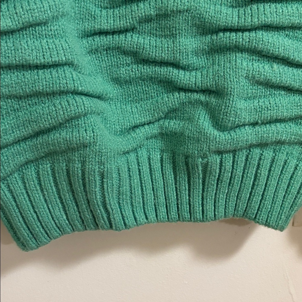 Zara Mint Green Girls Quilted Chunky Knit Swaeter Size 9-10 Years - Picture 6 of 6